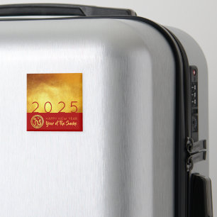 Chinese New Year Snake 2025 Red Gold SqM Magnet