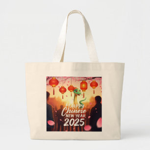Chinese New year Snake Large Tote Bag