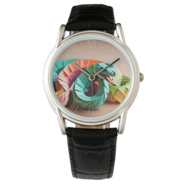 Chinese New Year Snake Origami Zodiac Birthday MW3 Watch (Front)