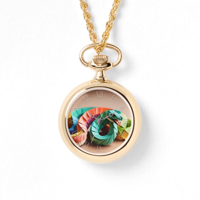 Chinese New Year Snake Origami Zodiac Birthday NW3 Watch (Front)