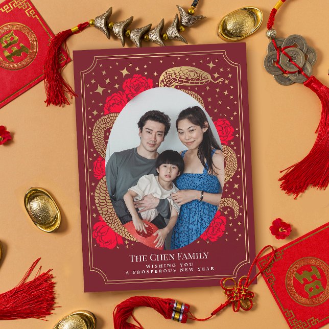 Chinese New Year Snake Photo Holiday  Card (Creator Uploaded)