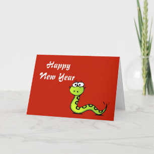 Chinese New Year Vietnamese Tet Year of the snake Holiday Card
