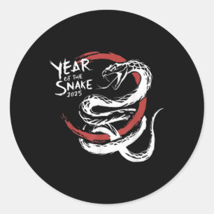 Chinese New Year Zodiac Sign 2025 Year Of The Snak Classic Round Sticker