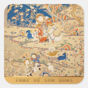 Chinese New Year Zodiac Tapestry Goats Sticker