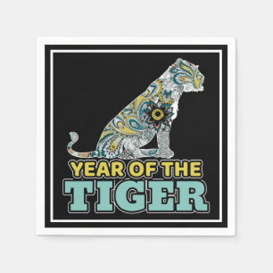 Chinese New Year - Zodiac White Tiger Napkin