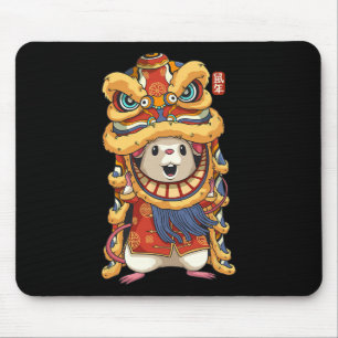 Chinese New Years Shirts For Men Dancing Rat Drago Mouse Pad