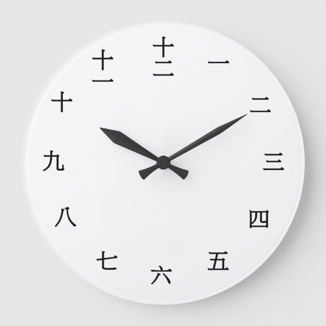 Chinese Numeral Character (Black font) Large Clock (Front)
