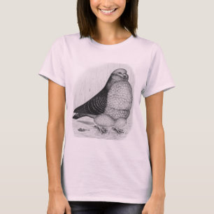 Chinese Owl Pigeon Ink Drawing T-Shirt
