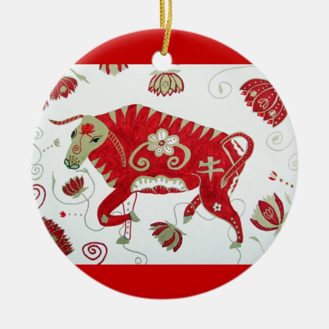 Chinese Ox Astrology Ornament (Front)