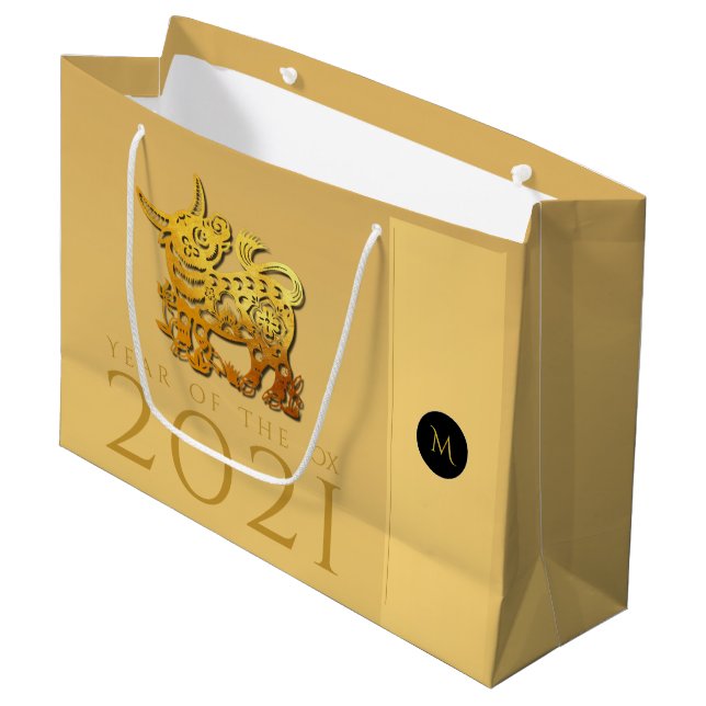 Chinese Ox Year 2021 Elegant Monogram LGB Large Gift Bag (Front Angled)