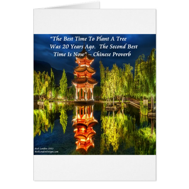 Chinese Pagoda And Nature Proverb (Front)