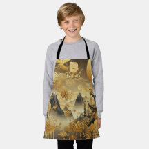 Chinese Painting Faux Golden Dripping Monogrammed 