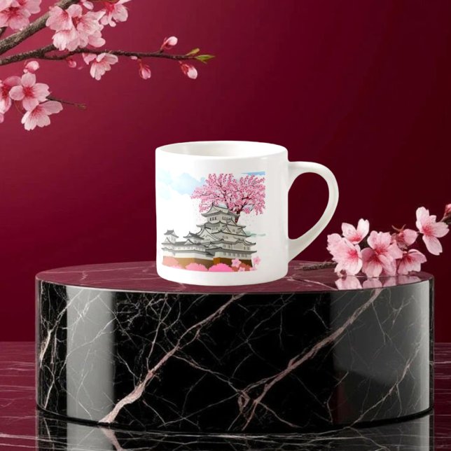 Chinese Palace with Sakura Trees – Elegant Orienta Espresso Cup (Creator Uploaded)