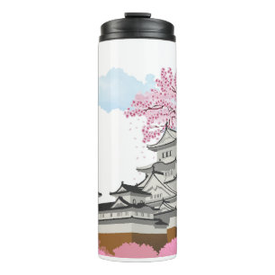 Chinese Palace with Sakura Trees – Elegant Orienta Thermal Tumbler