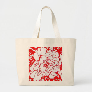 Chinese Paper-Cut Peony in Red - Bag