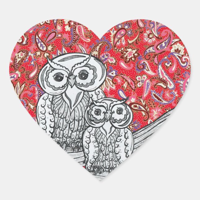 Chinese Paper Owls 1 stickers (Front)