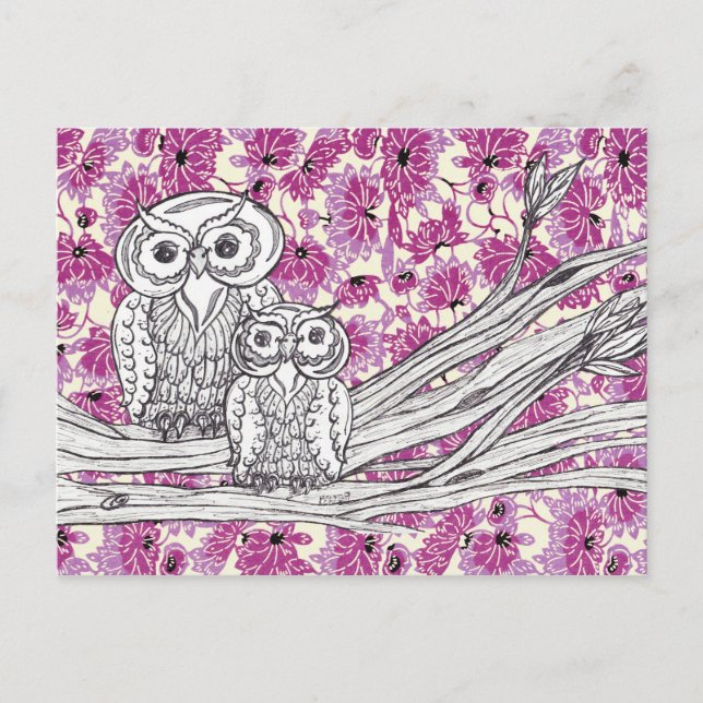 Chinese Paper Owls 7 Postcard (Front)