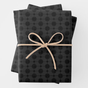 Chinese Pattern Black  Wrapping Paper Sheet