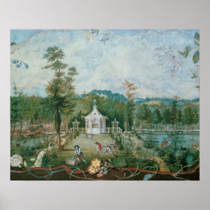 Chinese Pavilion in an English Garden, 18th centur Poster