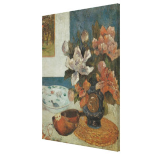 Chinese Peonies and Mandolin by Paul Gauguin Canvas Print