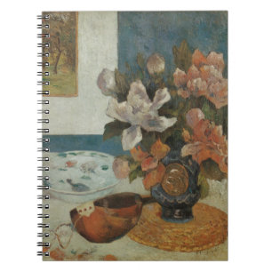 Chinese Peonies and Mandolin by Paul Gauguin Spiral Notebook