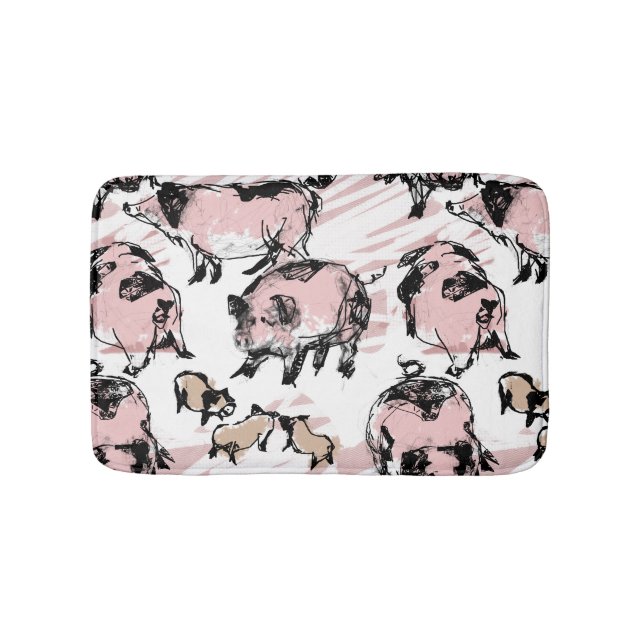 Chinese Pig Year 2019 Original drawing Bath Mat (Front)