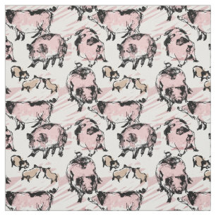 Chinese Pig Year 2019 Original drawing Choos Colou Fabric