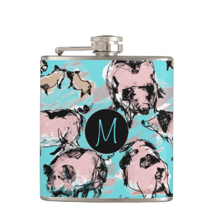 Chinese Pig Year 2019 Original Monogram Blue Flask