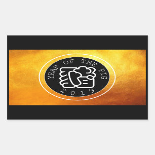 Chinese Pig Year W Symbol B Circle Gold R Sticker