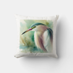 Chinese Pond Heron 060924AREF122 - Watercolor Cushion