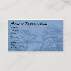 Chinese Porcelain Blue Crane Business Card