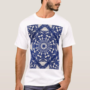 Chinese Porcelain: Blue Watercolor Floral T-Shirt