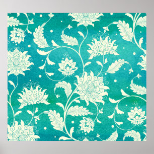 Chinese Porcelain Floral Watercolor Poster