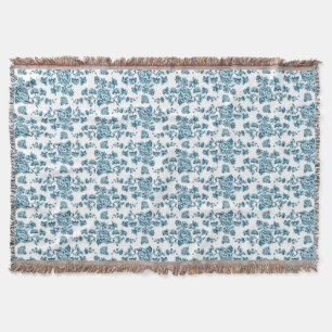 Chinese Porcelain Flowers   Throw Blanket