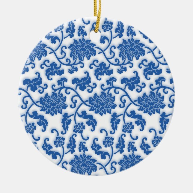 Chinese Porcelain Pattern Ceramic Tree Decoration (Front)