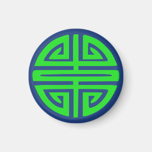 Chinese prosperity symbol green magnet