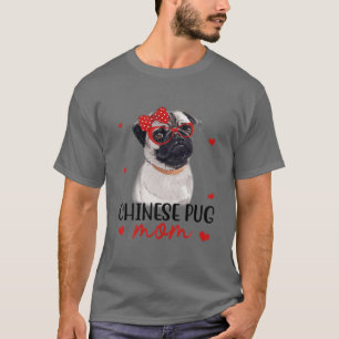 Chinese Pug Mama Dog Bandanna Dog Lover Gifts T-Shirt