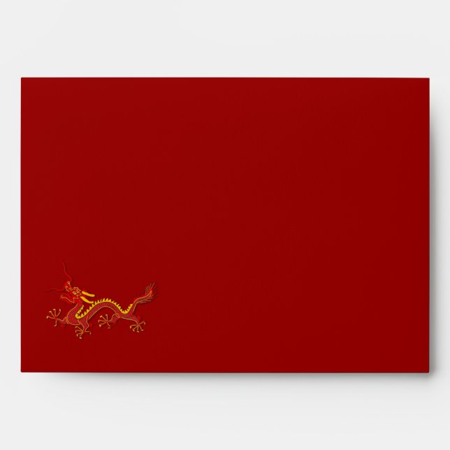 Chinese Red And Gold Year Of The Dragon Letter Envelopes (Front)