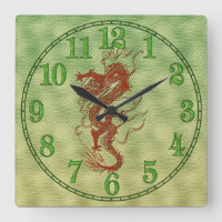 Chinese Red Dragon Fantasy Art Designer Gift Clock