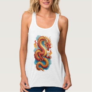 Chinese Red Dragon Fiery Illustration-67561 Singlet