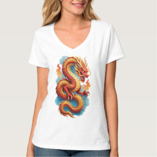 Chinese Red Dragon Fiery Illustration-67561 T-Shirt