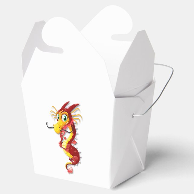 Chinese Red Dragon Takeout Favour Box (Opened)