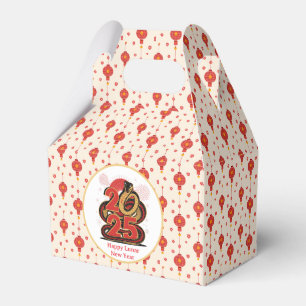 Chinese red Gold Happy Lunar New Year Of The Snake Favour Box