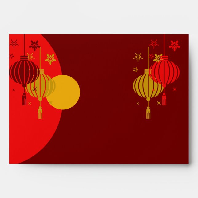 Chinese Red Lucky Money (Hong Bao) Envelope (Front)