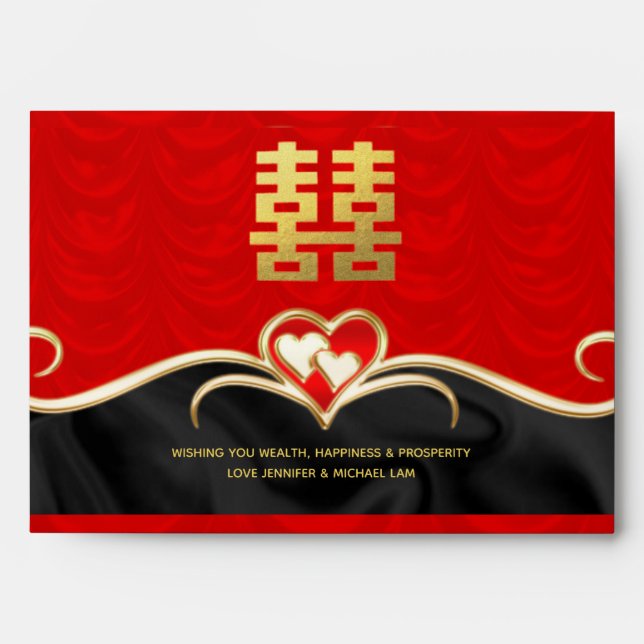 Chinese Red Lucky Money Wedding Gift Envelopes (Front)
