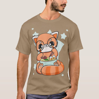Chinese Red Panda Eating Ramen I Love Ramen Noodle T-Shirt