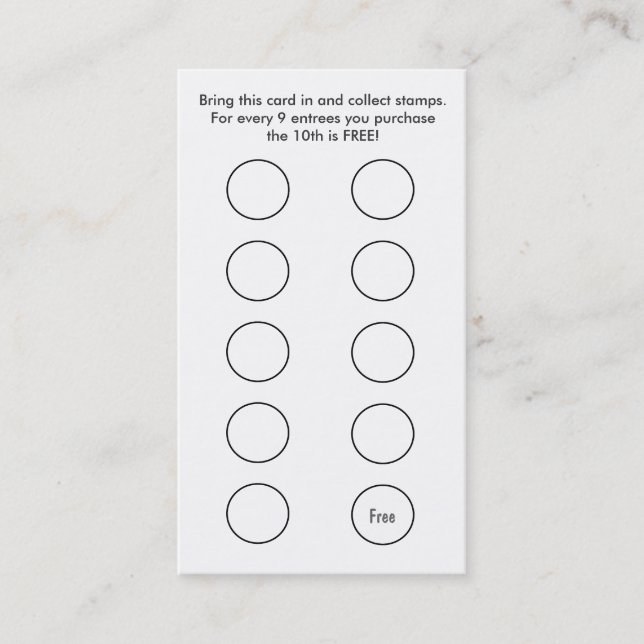 Chinese Restaurant Business Card Loyalty Card (Front)