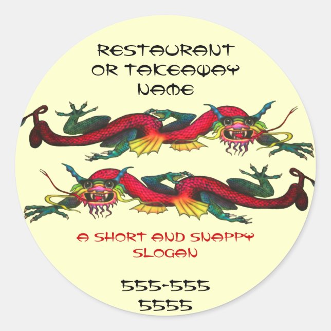 Chinese Restaurant / Takeaway sticker (Front)