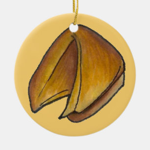 Chinese Restaurant Takeout Food Fortune Cookie Ceramic Tree Decoration