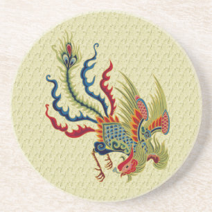 Chinese Rooster Art Animal Coaster